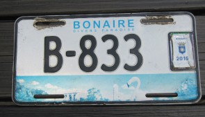 Bonaire License Plate Municipality of The Netherlands Klein Caribbean 2015