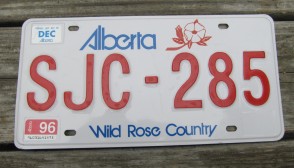 Alberta Canada Wild Rose Country License Plate 1996