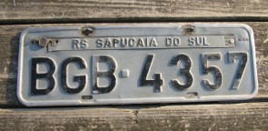 Brazil RS Sapucaia Do Sul Region License Plate 2000's