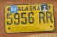 Alaska Yellow Blue Motorcycle License Plate
