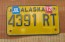 Alaska Yellow Blue Motorcycle License Plate 2012