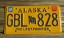 Alaska Yellow Blue Flag License Plate 2012