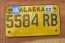 Alaska Yellow Blue Motorcycle License Plate 2002