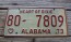 Alabama White Red License Plate 1973 Heart of Dixie 80 7809