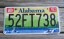 Alabama Green Mountains and River License Plate 2018