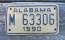 Alabama Motorcycle License Plate Gold Black 1990