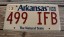 Arkansas White The Natural State License Plate 2006 499 IFB