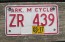Arkansas Motorcycle License Plate Red White 2017