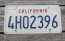 California Embossed License Plate 1990's