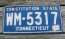 Connecticut Blue White License Plate 1980's