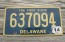 Delaware The First State License Plate 2014
