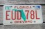 Florida Green Map License Plate 1994
