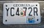 Georgia Motorcycle License Plate White Peach 2011