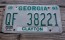 Georgia Green White License Plate 1989