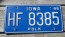 Iowa White Blue License Plate 1986