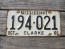 Mississippi Black White License Plate 1961