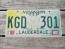 Mississippi Large Yellow Magnolia License Plate 1998