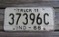 Indiana Black White License Plate 1966