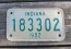 Indiana Motorcycle License Plate 1982