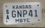 Kansas Moped License Plate 2000's