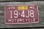 Missouri Red White Motorcycle License Plate  1995