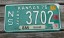 Kansas Green White License Plate 1979