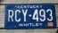 Kentucky Blue White License Plate 1988