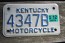 Kentucky Motorcycle License Plate 2009