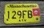 Massachusetts ATV License Plate Yellow Black 2012