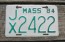 Massachusetts Motorcycle License Plate 1984
