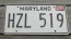Maryland Black White License Plate 1986
