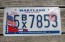Maryland War of 1812 License Plate Star Spangled 