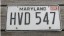 Maryland Black White License Plate 1986