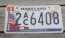 Maryland War of 1812 License Plate Star Spangled 2011