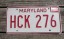 Maryland Red White License Plate 1980