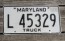 Maryland Black White License Plate 1980's