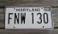 Maryland Black White License Plate 1985