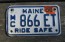 Maine Motorcycle License Plate Ride Safe 2009