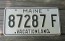 Maine White Black License Plate Vacationland 1980s