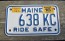 Maine Motorcycle License Plate Ride Safe 2016