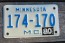 Minnesota Motorcycle License Plate 10,000 Lakes 1980