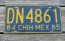 Chihuahua Mexico Blue Yellow License Plate 1985