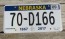 Nebraska 150 Years License Plate 2018