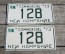 New Hampshire Green White Commercial Truck License Plate Pair 1973 Live Free or Die