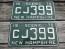 New Hampshire Green White License Plate Pair Live Free or Die 1970