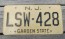 New Jersey Garden State Tan License Plate 1960's