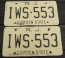 New Jersey Garden State Tan License Plate Pair 1970's 
