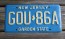 New Jersey Garden State Blue License Plate 1990's