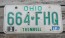 Ohio Green White Letters License Plate 1988