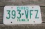 Ohio Green White Letters License Plate 1980's